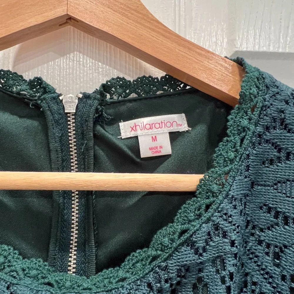 NWT Target Xhilaration Women's High Neck A-Line Dress in Pine, Size M - Picture 5 of 8